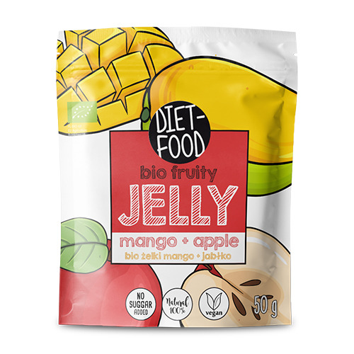 BIO Плодови гумени бонбони - манго, ябълка, 50 г